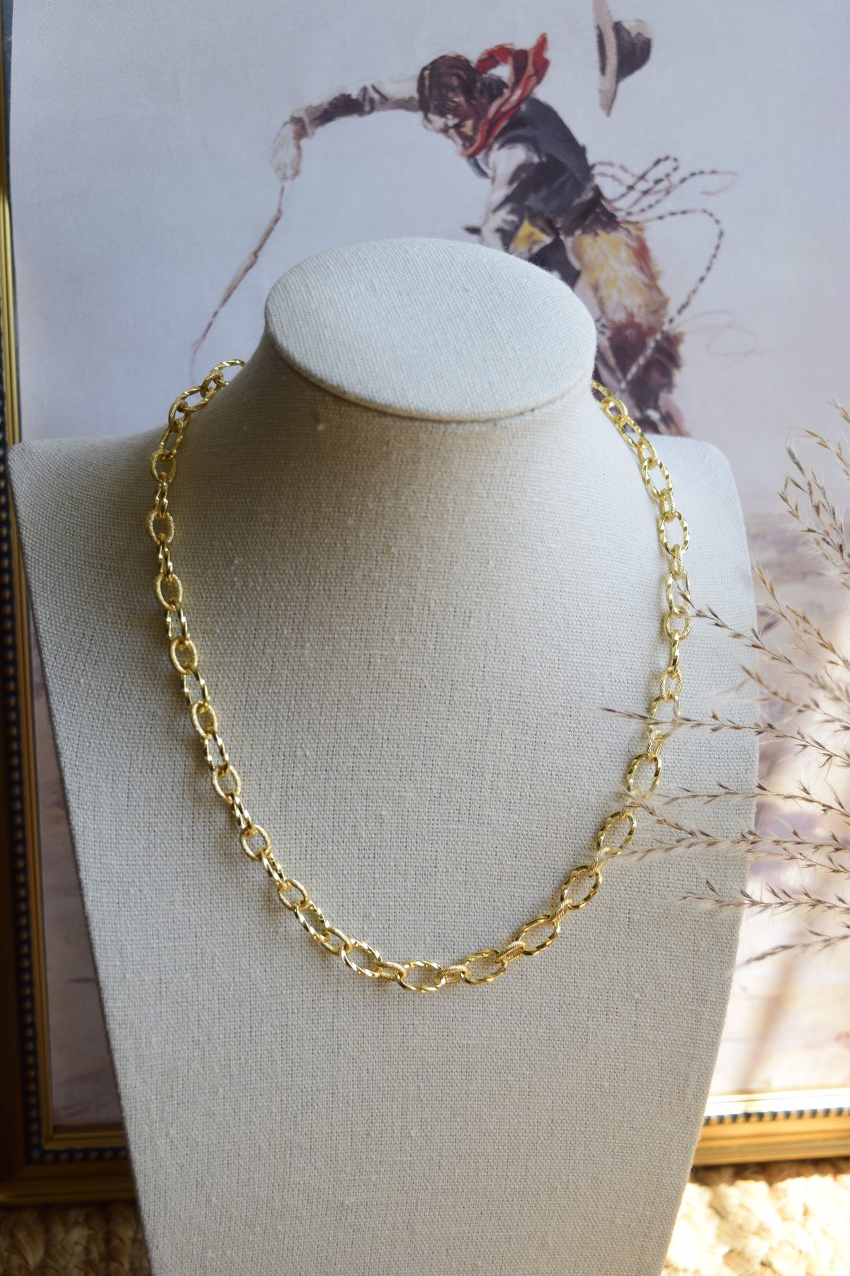 Golden Twisted Rope Chain Necklace