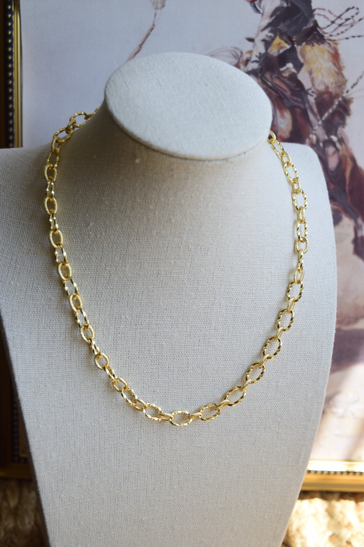 Golden Twisted Rope Chain Necklace